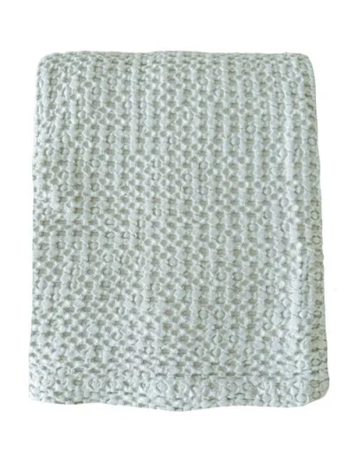 Anaya Stonewashed Cotton Waffle Bed Blanket In Aqua Breeze