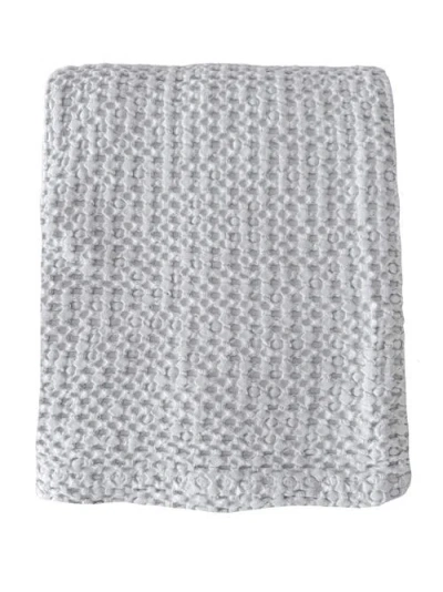 Anaya Stonewashed Cotton Waffle Bed Blanket In Pebble Grey