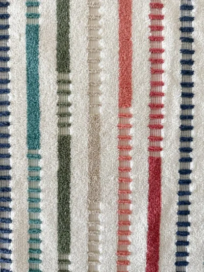 Anaya Striped Cotton Beach Towel Pouch In Rainbow
