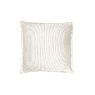 Anaya Striped Down So Soft Linen Pillow In Natural Beige,white