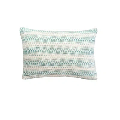 Anaya Summer Twist Aqua Indoor Outdoor Pillow In Aqua,beige