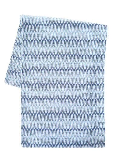 Anaya Summer Twist Indoor Outdoor Table Runner In Blue