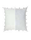 Anaya Tassels So Soft Linen Pillow With Down Alternative Insert In Grey