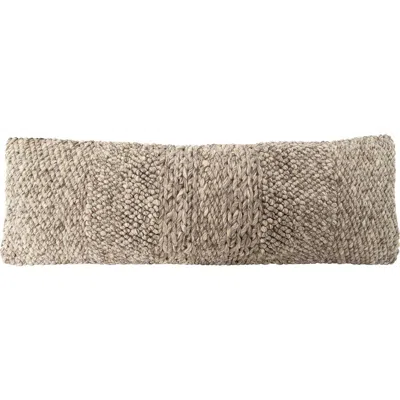 Anaya Textured Handwoven Pillow 14x40 Down Insert In Taupe