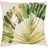 Anaya Tropical Bird Velvet Pillow 20x20 With Down Insert In Green