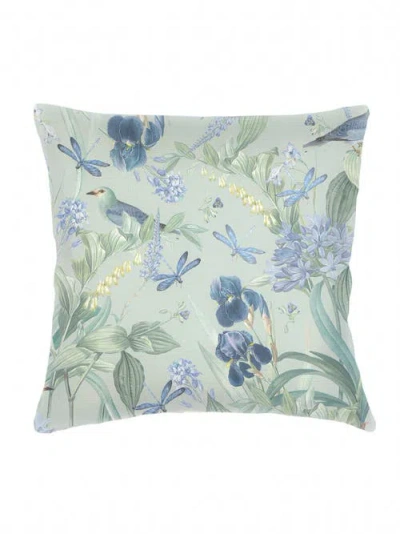 Anaya Tropical Paradise Linen Euro Pillow 26x26 With Down Alternative Insert In Aqua