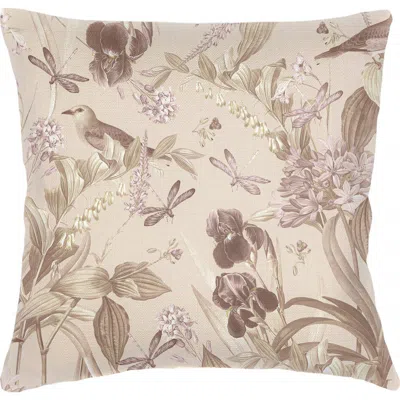 Anaya Tropical Paradise Linen Euro Pillow 26x26 With Down Insert In Beige