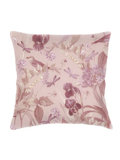 Anaya Tropical Paradise Linen Pillow With Down Insert In Pink