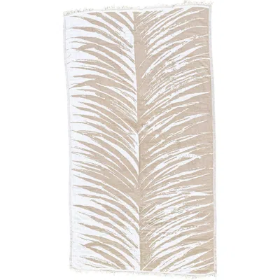 Anaya Tropical Turkish Cotton Beach Towel In Neutral