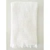Anaya Turkish Cotton Waffle Bath Towels In White