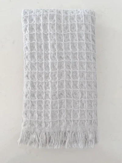 Anaya Turkish Cotton Waffle Hand Towel In Soft Grey