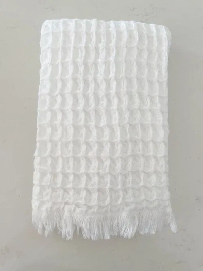 Anaya Turkish Cotton Waffle Hand Towel In White
