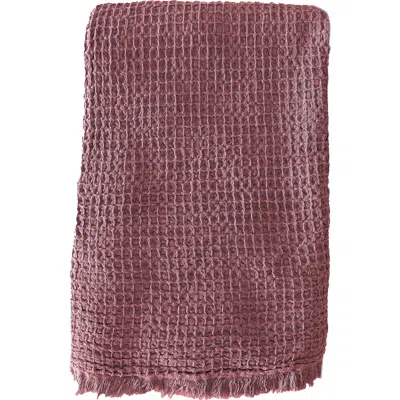 Anaya Turkish Cotton Waffle Throw In Burgundy