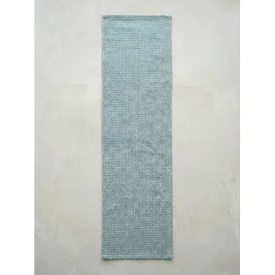 Anaya Turquoise Herringbone Bay Indoor Outdoor Table Runner 14x72 In Blue