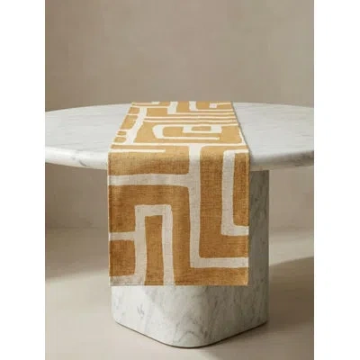 Anaya Tuscan Yellow Nomad Maze Indoor Outdoor Table Runner 14x72
