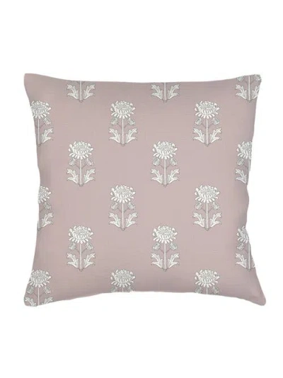 Anaya Vintage Block Print Linen Pillow With Down Insert In Brown