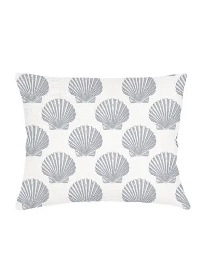 Anaya Vintage Shell Linen Dutch Euro Pillow Cover Only In Grey