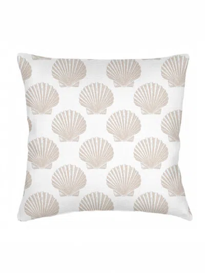 Anaya Vintage Shell Linen Pillow Cover Only In Natural Beige