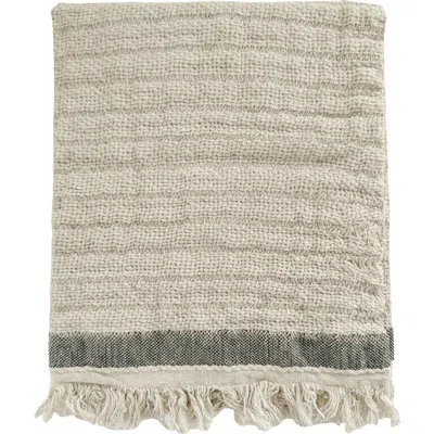Anaya Vintage Texture Linen Throw In Brown