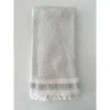 Anaya Waffle Striped Turkish Cotton Bath Towel In Grey