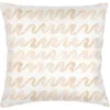 Anaya Watercolor Waves Linen Euro Pillow 26x26 With Down Alternative Insert In Beige