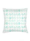 Anaya Watercolor Waves Linen Pillow With Down Alternative Insert In Aqua