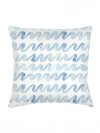 Anaya Watercolor Waves Linen Pillow With Down Alternative Insert In Blue
