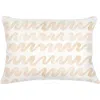 Anaya Watercolor Waves Linen Pillow With Down Insert In Beige
