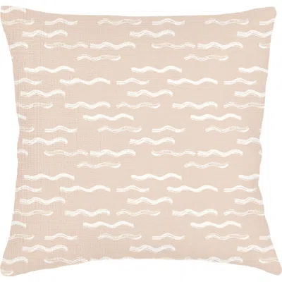 Anaya Wave Pool Beige Linen Euro Pillow 26x26 With Down Alternative Insert