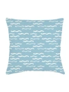 Anaya Wave Pool Blue Linen Euro Pillow 26x26 With Down Alternative Insert In Blue