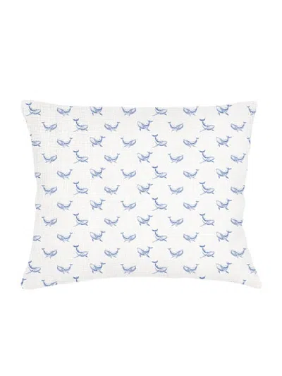 Anaya Whale Watch Linen Dutch Euro Pillow With Down Alternative Insert In Navy Blue