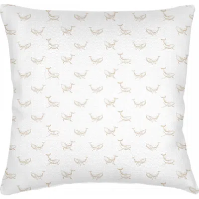 Anaya Whale Watch Linen Euro Pillow Cover Only In Natural Beige