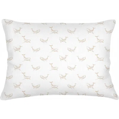 Anaya Whale Watch Linen Pillow Cover Only In Natural Beige