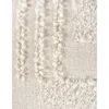 Anaya Boucle Patchwork Handwoven Pillow 14x40 With Down Alternative Insert In White