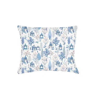 Anaya White Pagoda Charm Linen Pillow King Sham