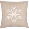 Anaya Winter Snowflake Linen Pillow Cover Only In Beige