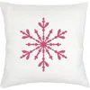 Anaya Winter Snowflake Linen Pillow Cover Only In Red