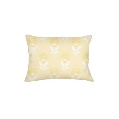 Anaya Yellow Royal Bloom Linen Pillow 14x20 Cover Only