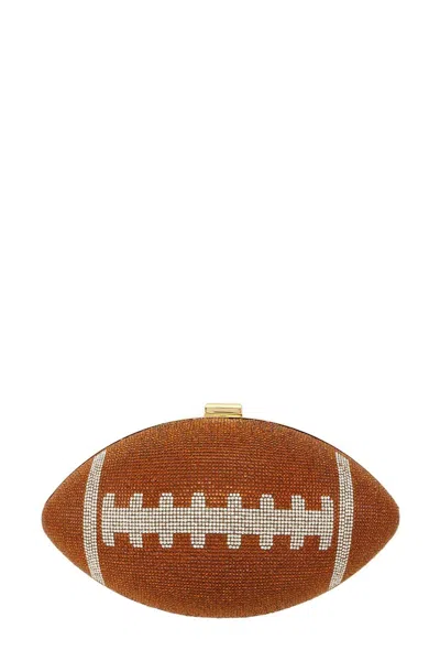 Anb Fashion Women's Rhinestone Football Clutch Bag In Brown