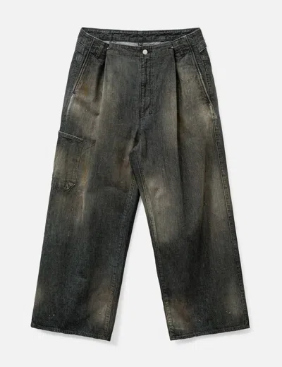 Ancellm Denim Painter Pants In Gray