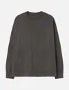 Ancellm Embroidery Dyed Long Sleeve T-shirt In Gray