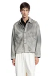 Ancellm Light Shirt Jacket In Cotton Chambray In Gray