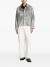 Ancellm Light Shirt Jacket In Cotton Chambray In Gray