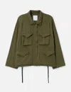 Ancellm Silk Suede Field Jacket In Green