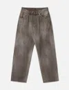 Ancellm Tapared Denim Pants In Brown