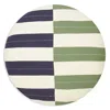 Anchal Offset Stripe Round Accent Pillow In Spruce