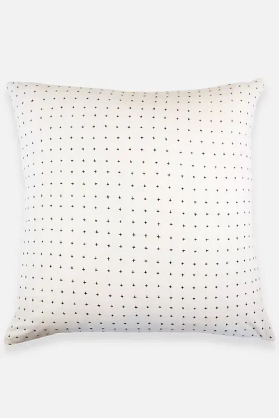 Anchal Cross-stitch Euro Sham In White