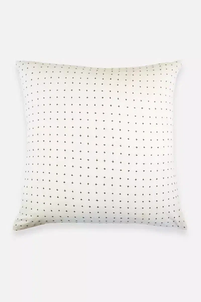 Anchal Cross-stitch Toss Pillow In White