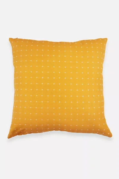 Anchal Cross-stitch Toss Pillow In Yellow