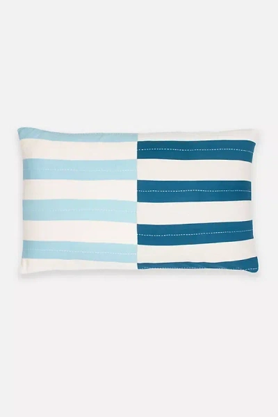 Anchal Offset Stripe Lumbar Pillow In Blue